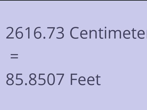 2616.73 CM TO FEET