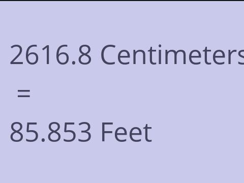 2616.8 CM TO FEET