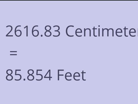 2616.83 CM TO FEET