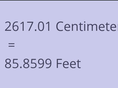2617.01 CM TO FEET
