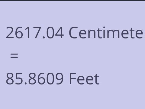 2617.04 CM TO FEET