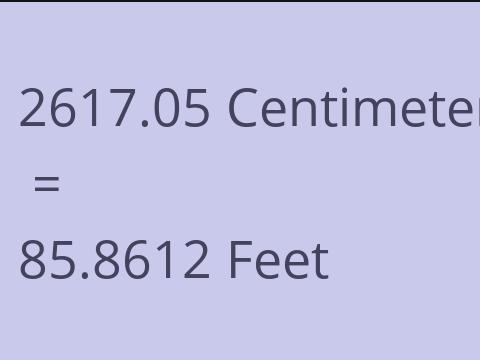 2617.05 CM TO FEET