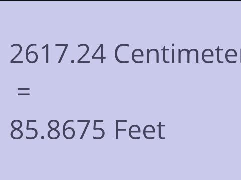 2617.24 CM TO FEET