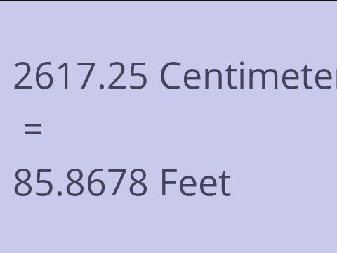 2617.25 CM TO FEET