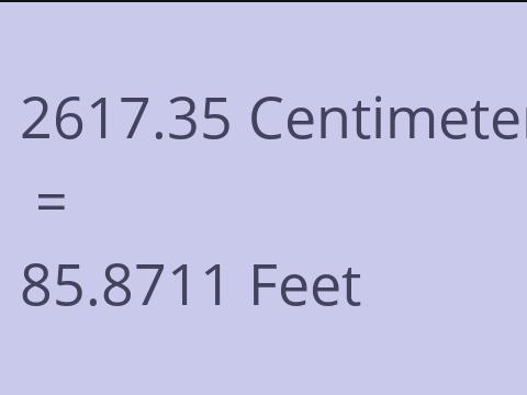 2617.35 CM TO FEET