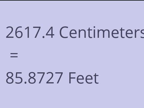 2617.4 CM TO FEET