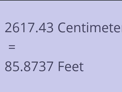 2617.43 CM TO FEET