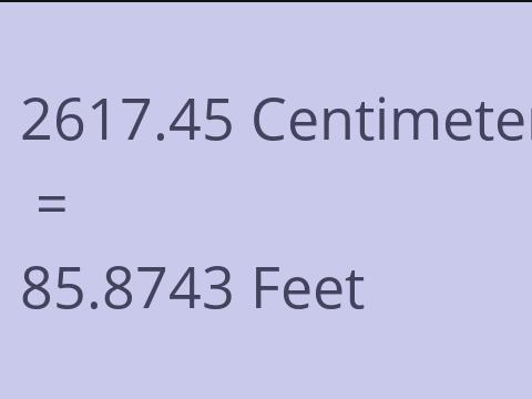 2617.45 CM TO FEET