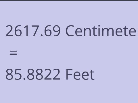2617.69 CM TO FEET