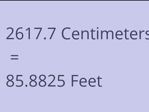 2617.7 CM TO FEET