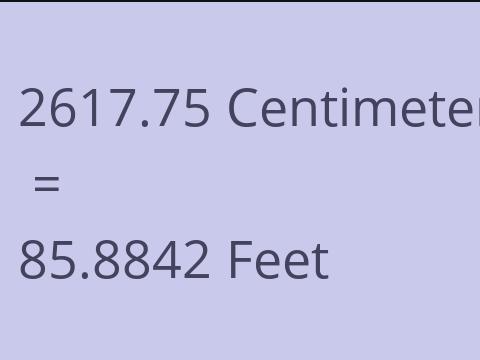 2617.75 CM TO FEET