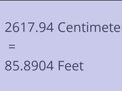 2617.94 CM TO FEET