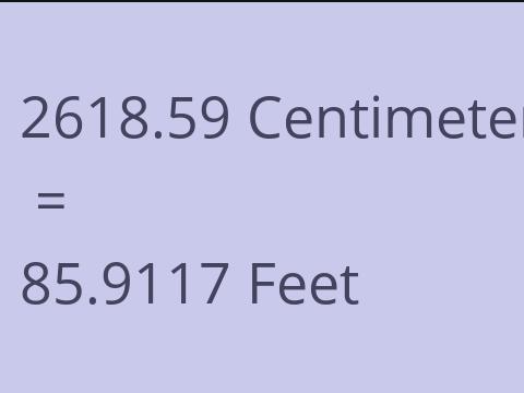 2618.59 CM TO FEET