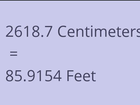 2618.7 CM TO FEET