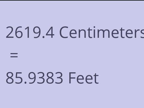 2619.4 CM TO FEET