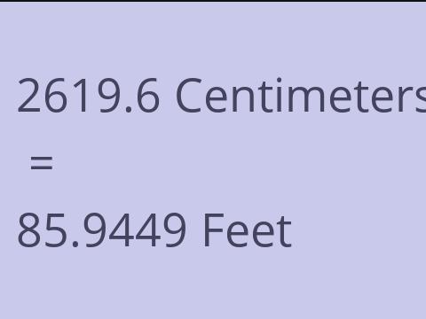 2619.6 CM TO FEET