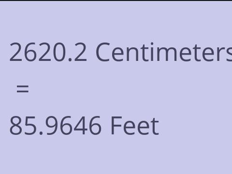 2620.2 CM TO FEET