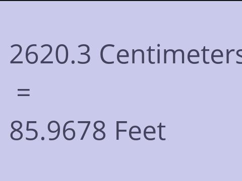 2620.3 CM TO FEET