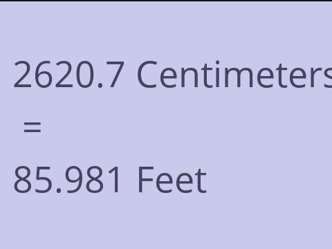 2620.7 CM TO FEET