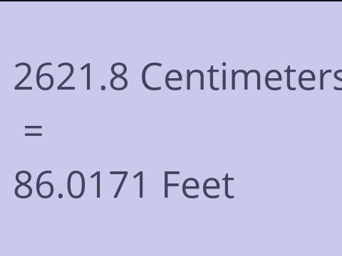2621.8 CM TO FEET