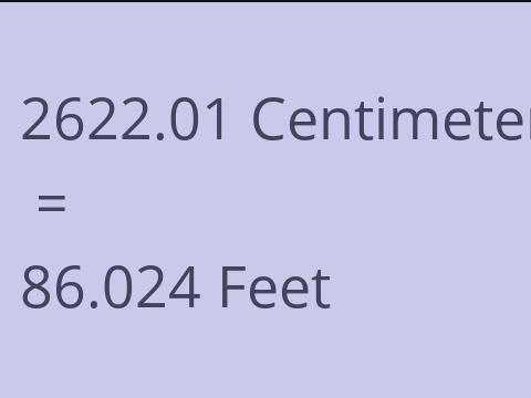 2622.01 CM TO FEET