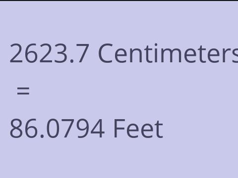2623.7 CM TO FEET
