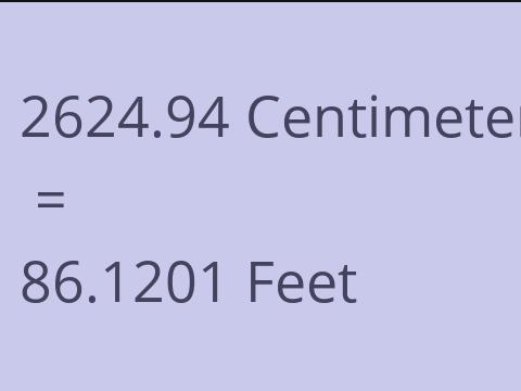 2624.94 CM TO FEET