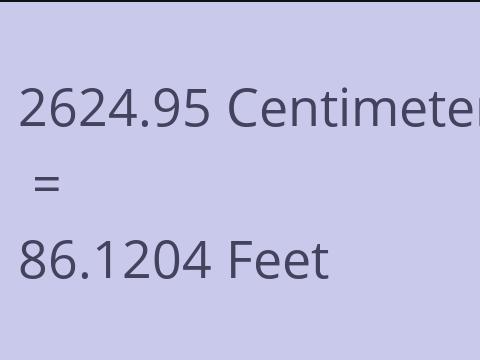 2624.95 CM TO FEET