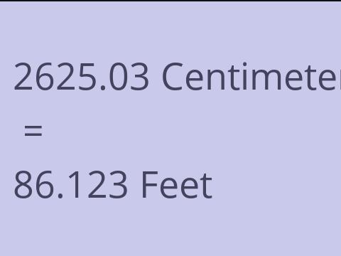 2625.03 CM TO FEET