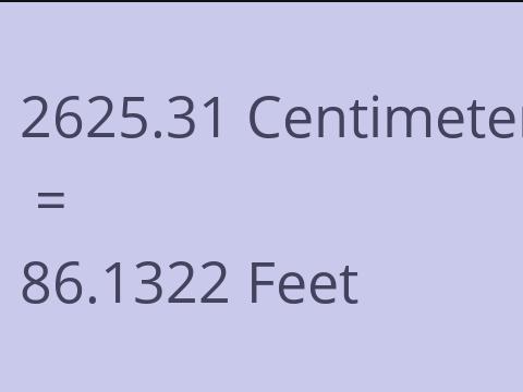 2625.31 CM TO FEET