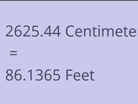 2625.44 CM TO FEET
