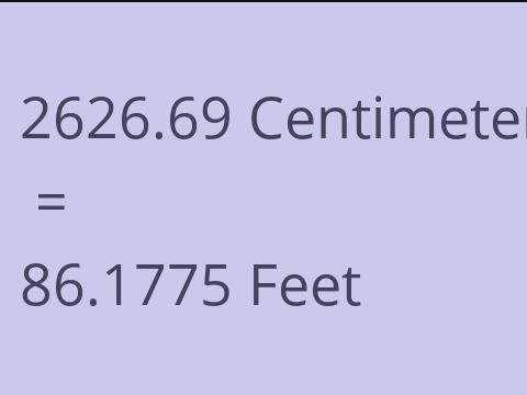 2626.69 CM TO FEET
