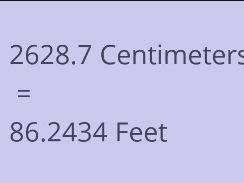 2628.7 CM TO FEET