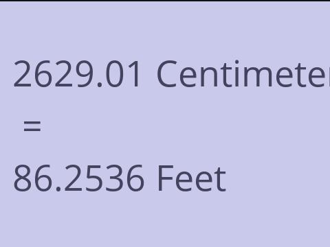 2629.01 CM TO FEET