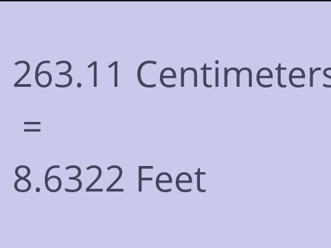 263.11 CM TO FEET