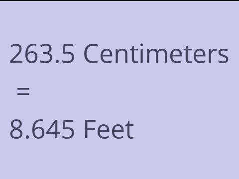 263.5 CM TO FEET