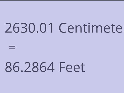 2630.01 CM TO FEET