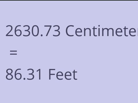 2630.73 CM TO FEET