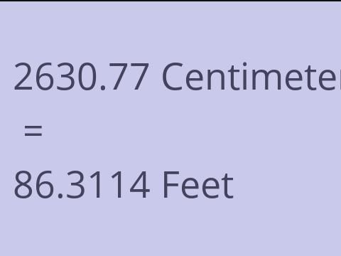 2630.77 CM TO FEET