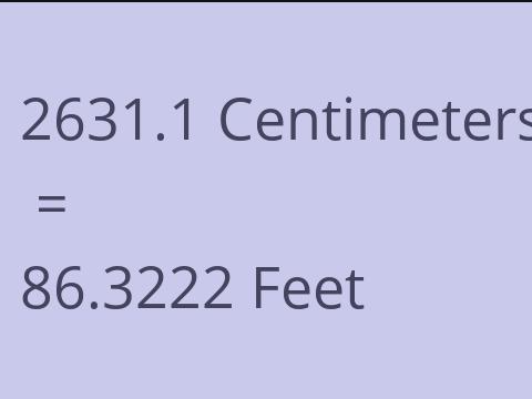 2631.1 CM TO FEET