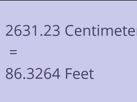 2631.23 CM TO FEET