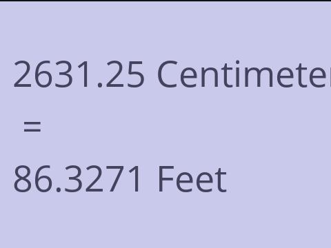 2631.25 CM TO FEET