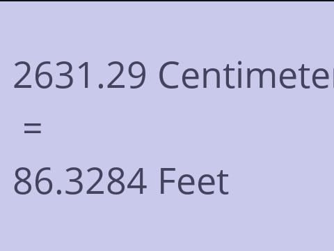 2631.29 CM TO FEET