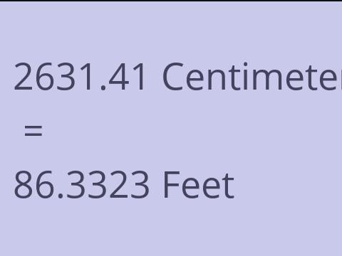 2631.41 CM TO FEET