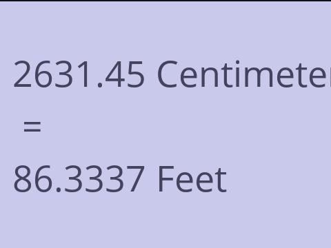 2631.45 CM TO FEET
