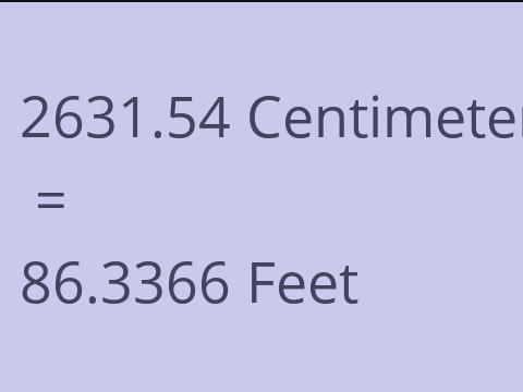 2631.54 CM TO FEET
