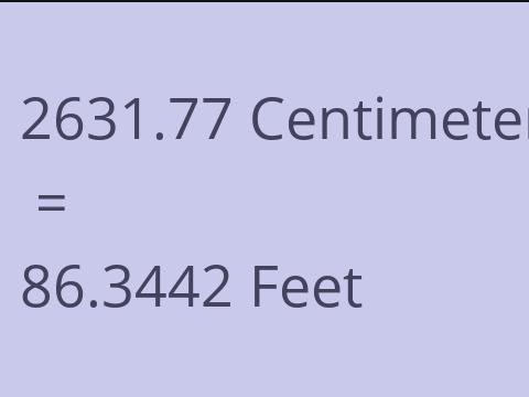 2631.77 CM TO FEET