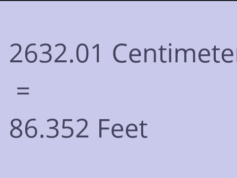 2632.01 CM TO FEET