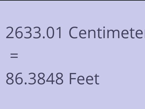 2633.01 CM TO FEET