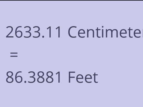 2633.11 CM TO FEET